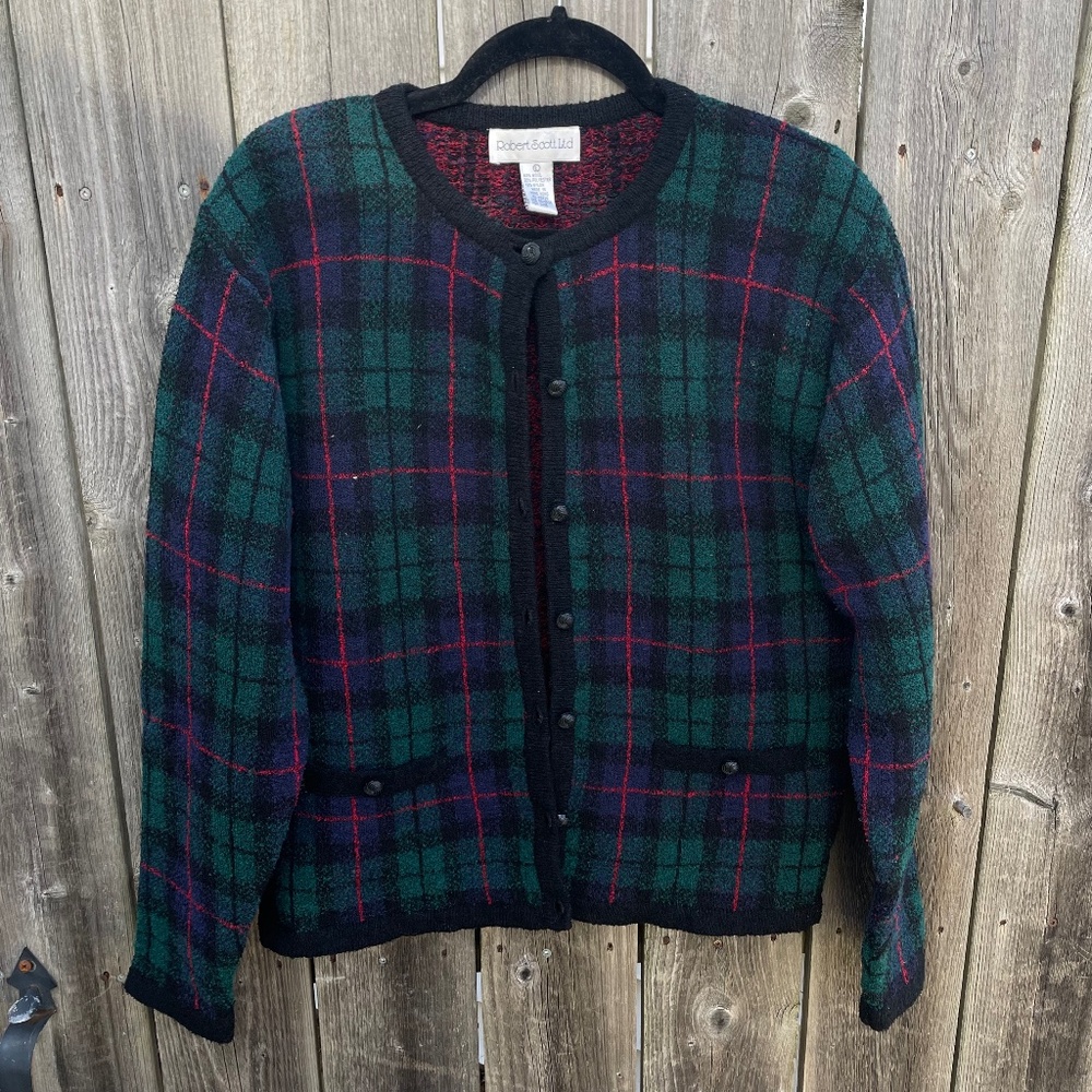 Christmas Plaid Vintage Cardigan